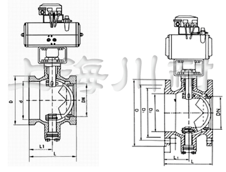 VQ647F氣動V型球閥結構圖